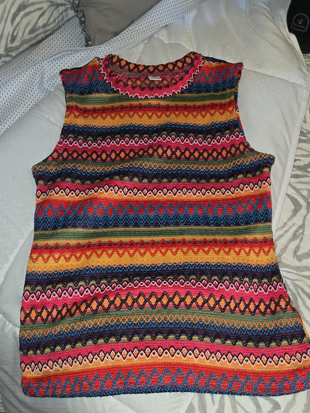 Multicolor Striped Knit Sleeveless Top Never Worn